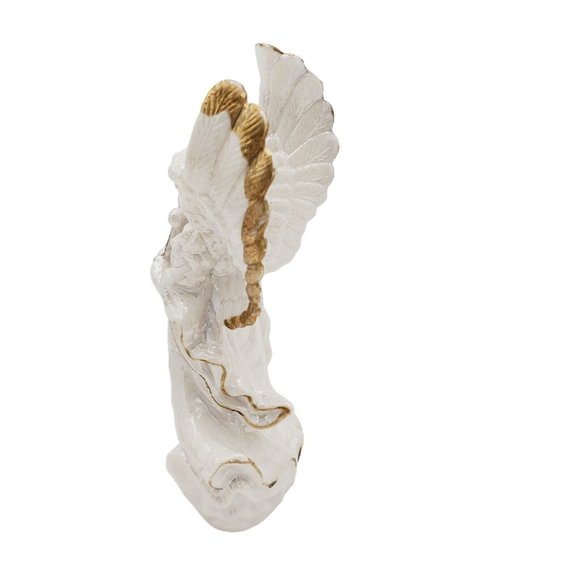 Porcelain Christmas‎ Angel Porcelain Figurine Pearl Finish Gold Silver Painted - Picture 7 of 7